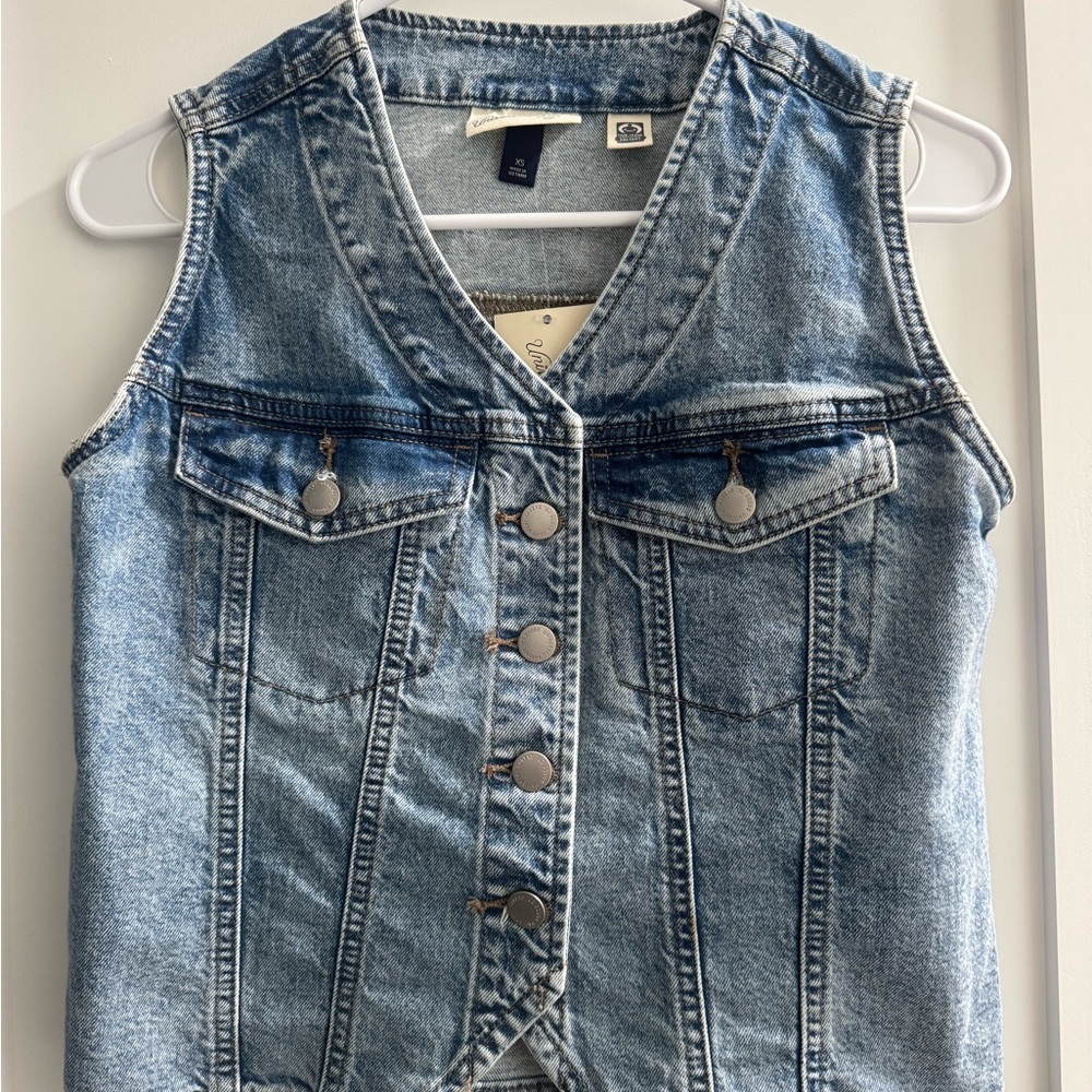 Denim Button-Up Vest